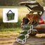 Foldable four-step dog stairs beside an open SUV