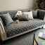 Dark gray Fleece couch cover variant