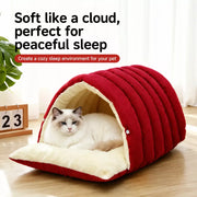 Semi-Enclosed Foam Pet Bed for Cats and Small Dogs
