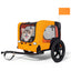 Folding Pet Bike Trailer Orange — front view with bicycle hitch