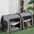 39-Inch Double Pet Carrier with Divider & Cushions, Gray - W2225P173812 - product view 2