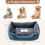 Blue bolster pet bed dimensions and recommended pet weights