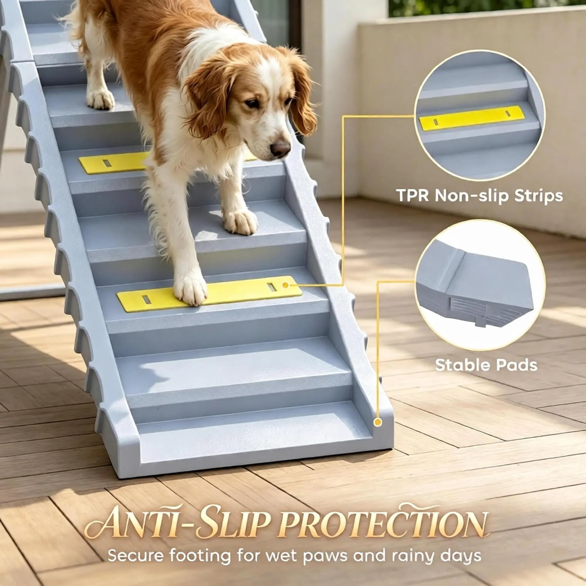 61-Inch Foldable Dog Ramp for Cars Gray T3971P551832 Secondary image