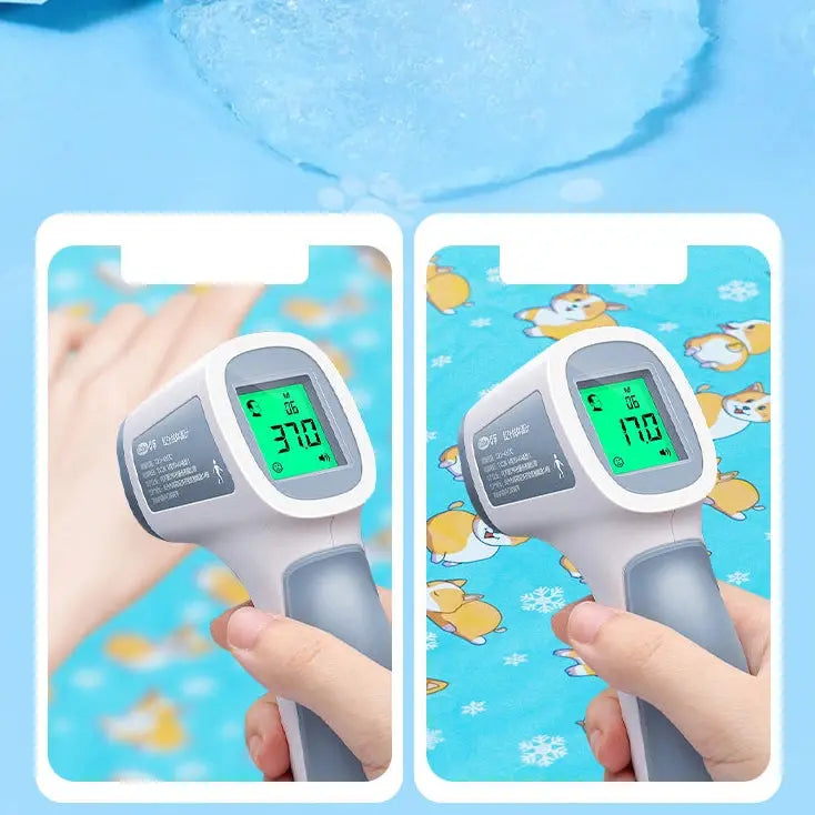Cooling temperature comparison for the self-cooling pet mat
