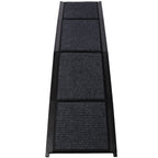 Black dog ramp with textured traction panels