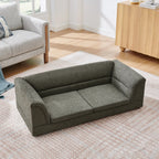 Top view of oversized dark gray dog sofa