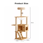 Modern wooden cat tower dimensions: 15.5 by 18.7 by 48.4 inches