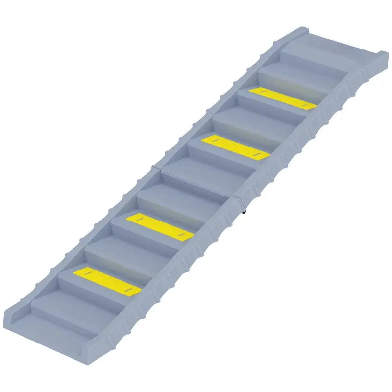 Gray foldable ten-step dog ramp clean product view