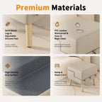 Light gray dog stairs wood frame, easy-clean surface and traction details
