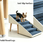 Beige dog stairs with dark anti-slip walking surface