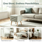 Beige dog stairs folded into an ottoman for bedroom and living room use