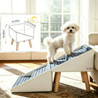 Beige foldable dog ramp open and folded dimensions