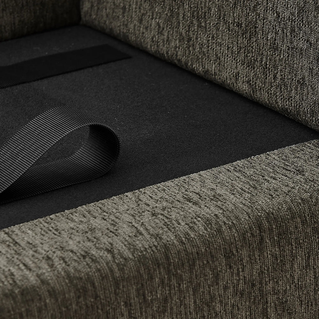 Non-slip base under oversized dark gray dog sofa