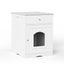 Hidden Cat Litter Box Enclosure with Drawer, White - W80863135 - main product image