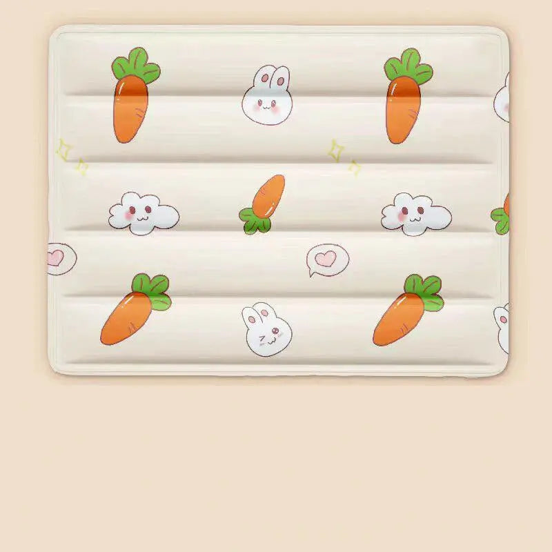 Yellow carrot pattern cooling pet mat