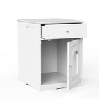 Hidden Cat Litter Box Enclosure with Drawer, White - W80863135 - product view 9