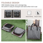 39-Inch Double Pet Carrier with Divider & Cushions, Gray - W2225P173812 - product view 4