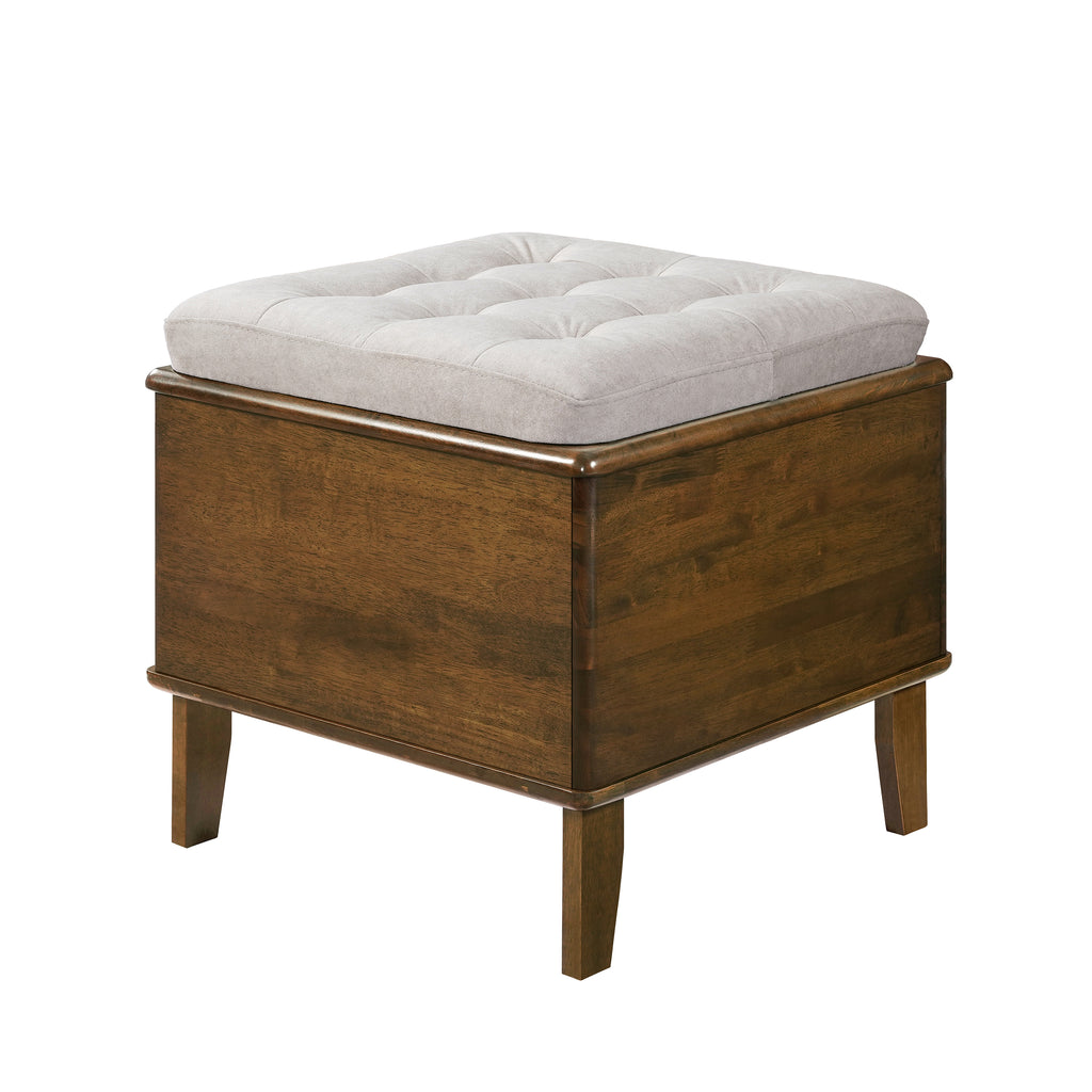 2-in-1 Cat Bed Ottoman with Rubberwood Frame, Walnut - N775P450586B - product view 9