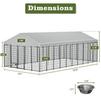 Large Outdoor Dog Kennel with Roof, 18.9 ft - W1820S00025 - product view 8