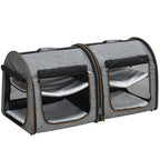 39-Inch Double Pet Carrier with Divider & Cushions, Gray - W2225P173812 - main product image