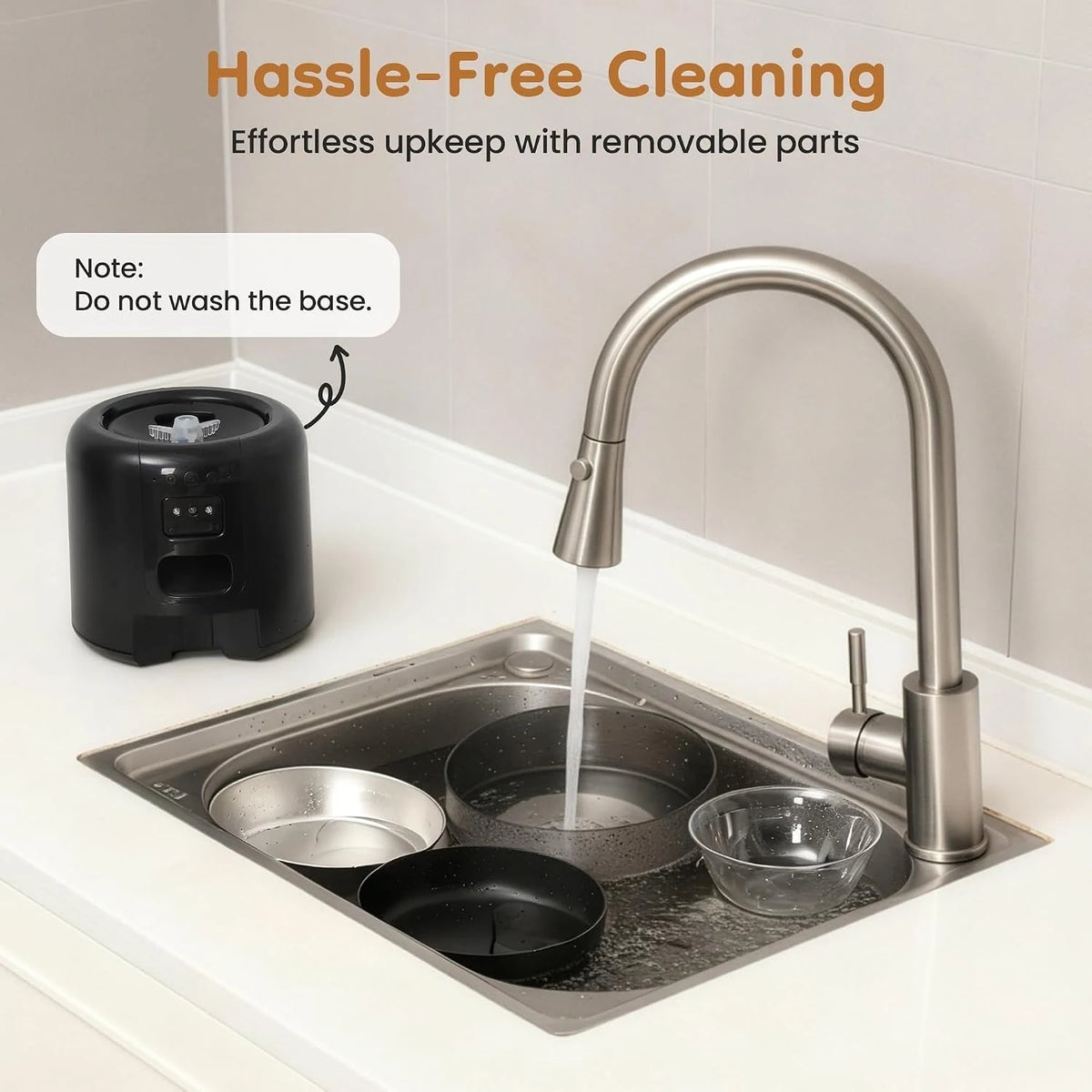 Removable feeder parts and cleaning guidance