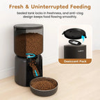 Pet feeder hopper lid and desiccant compartment