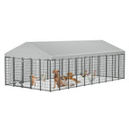 Large Outdoor Dog Kennel with Roof, 18.9 ft - W1820S00025 - main product image