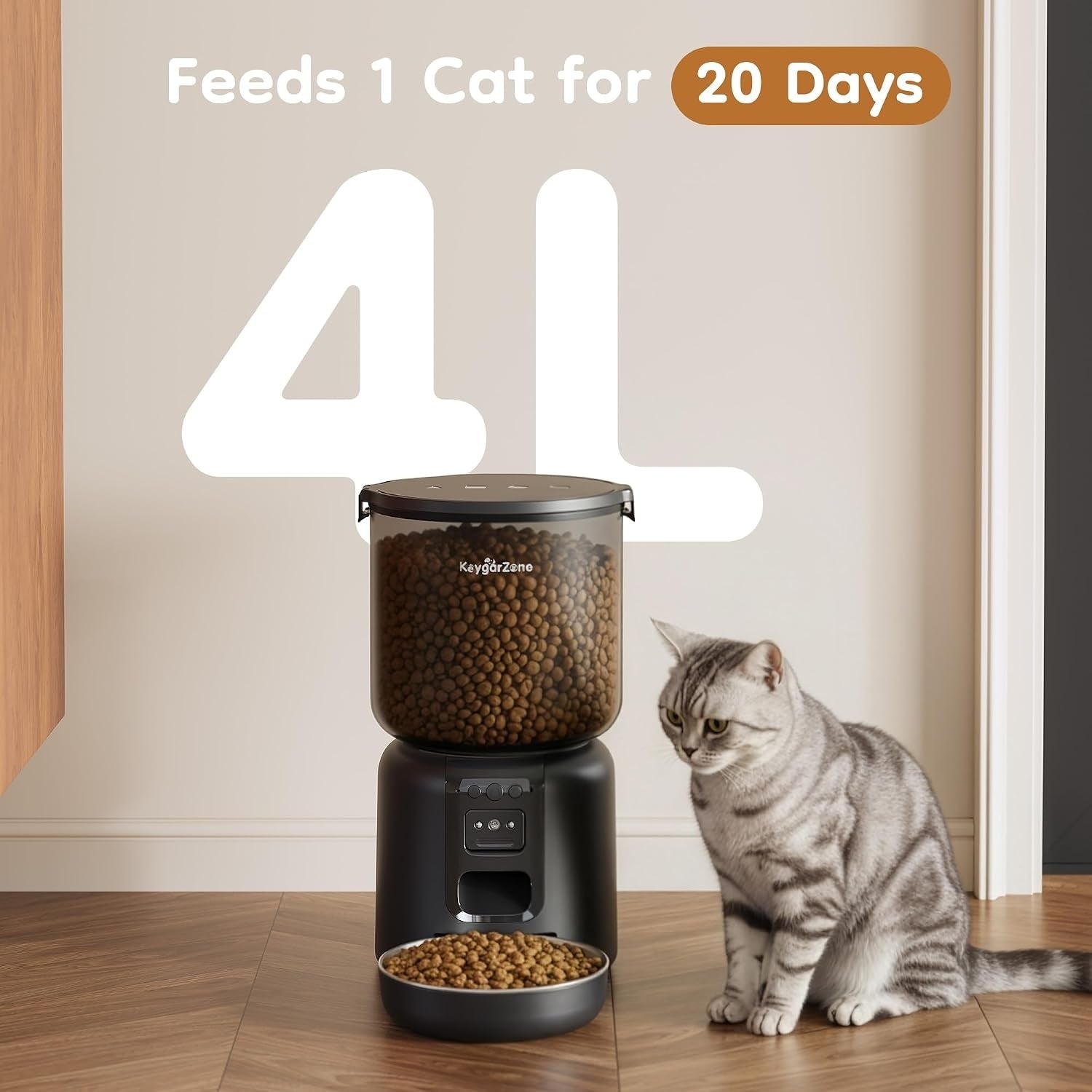 4L WiFi Automatic Pet Feeder with 1080p Camera T6051P603547 Secondary image