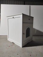 Hidden Cat Litter Box Enclosure with Drawer, White - W80863135 - product view 15