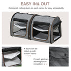 39-Inch Double Pet Carrier with Divider & Cushions, Gray - W2225P173812 - product view 6