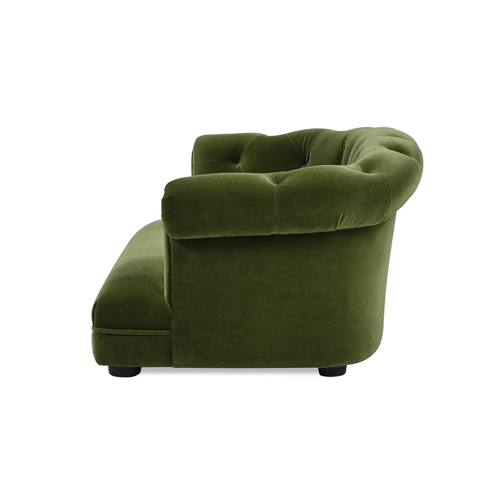 Olive Velvet Chesterfield Dog Sofa Bed detail view 4