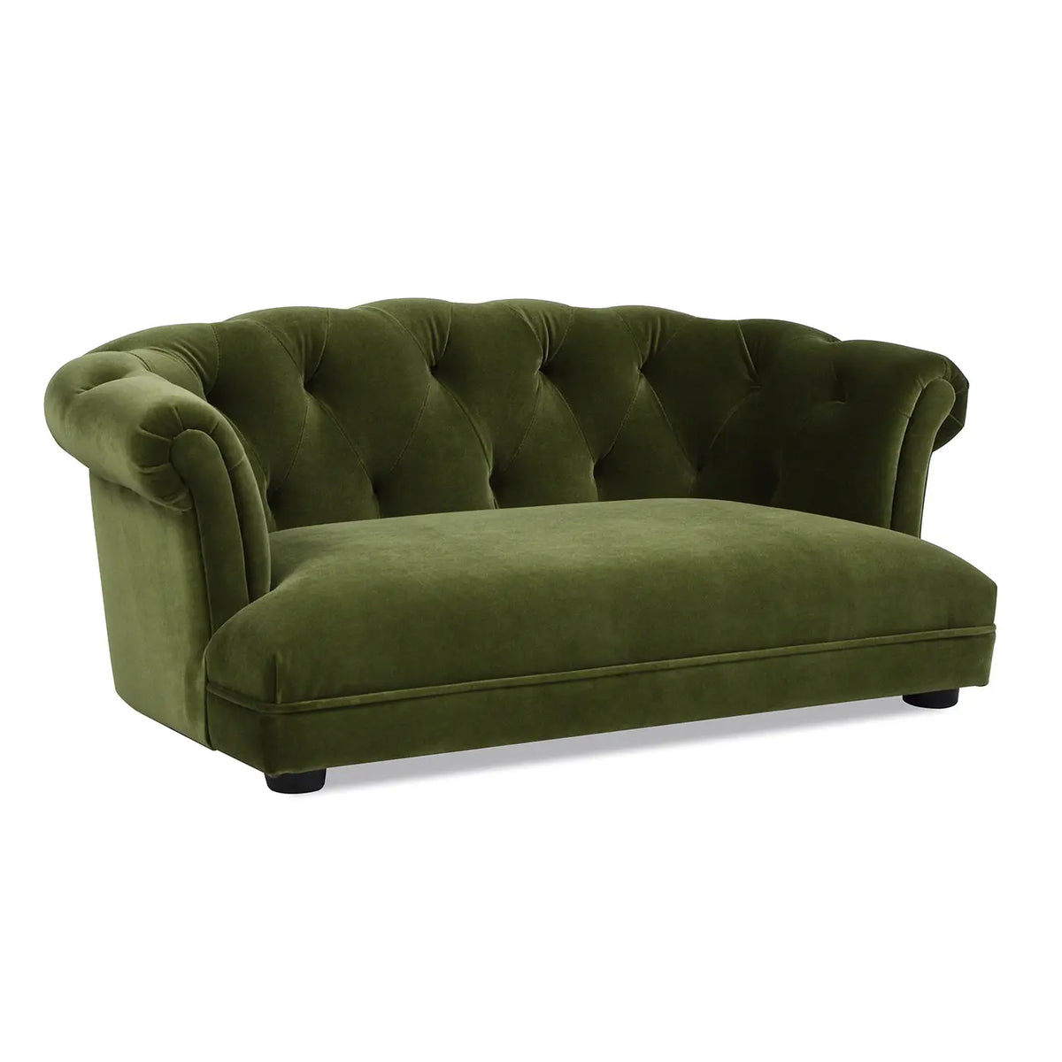 Olive Velvet Chesterfield Dog Sofa Bed detail view 5