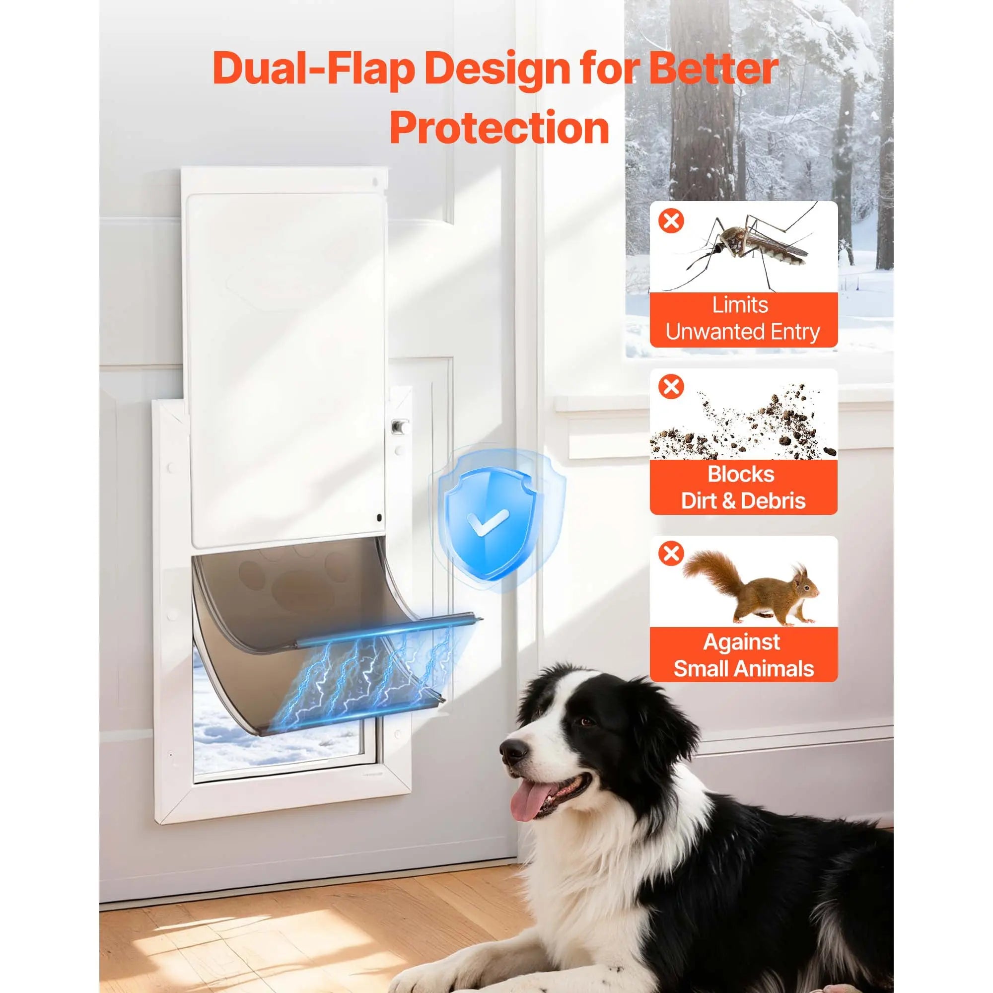 Large Weatherproof Dog Door with Double Magnetic Flaps T3342P550842 Secondary image