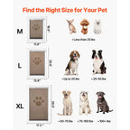 White large dog door with metal frame and double magnetic flaps — material detail