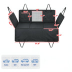 Black waterproof dog car hammock with supportive hard bottom — dimensions and fit
