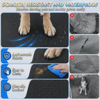 Black waterproof dog car hammock with supportive hard bottom — feature overview