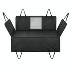Black waterproof dog car hammock with supportive hard bottom — material detail