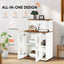 White and walnut double litter box enclosure for two cats — feature overview