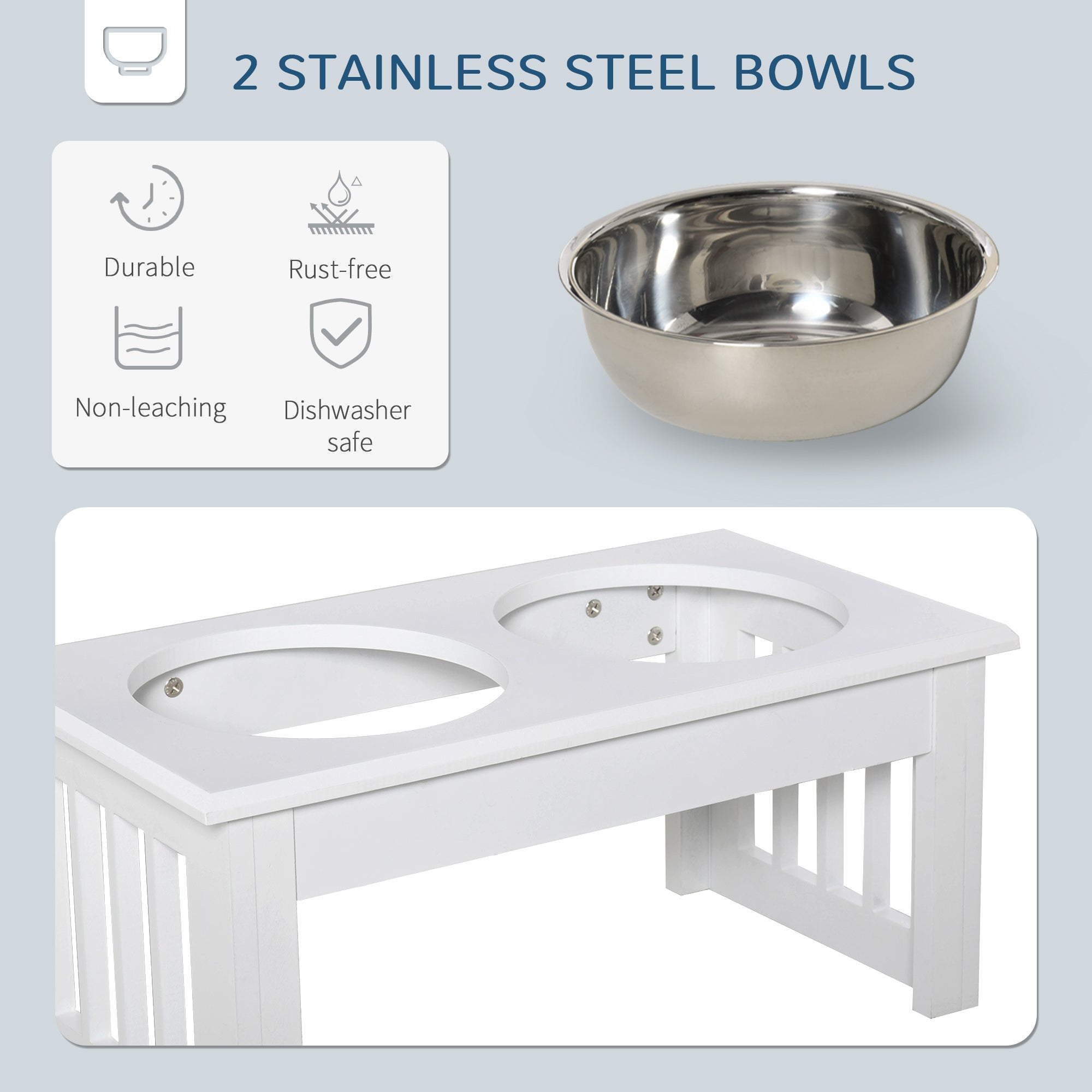 Elevated Dog Feeding Station with Stainless Bowls W2225P166295 Secondary image