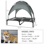 Portable Elevated Dog Bed with UV Canopy detail view 3