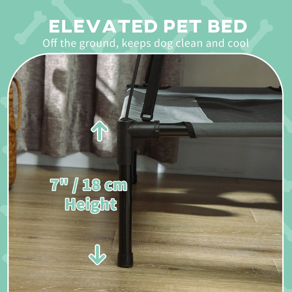 Portable Elevated Dog Bed with UV Canopy detail view 7