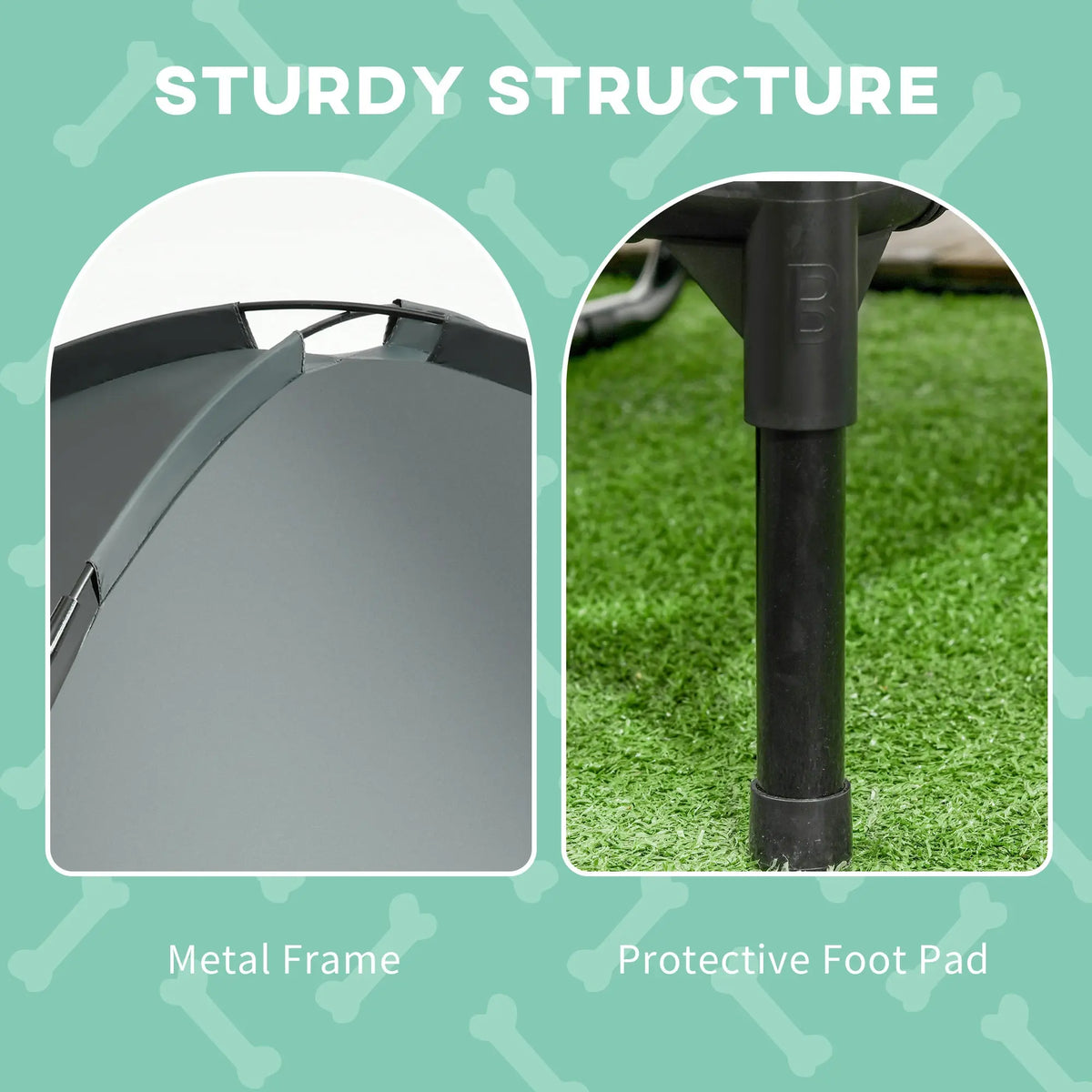 Portable Elevated Dog Bed with UV Canopy detail view 8