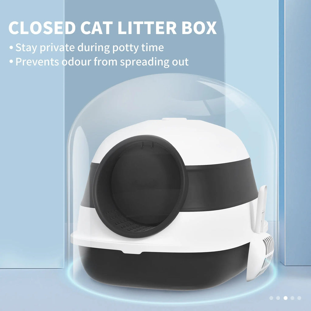 Covered Foldable Cat Litter Box with Lid detail view 3