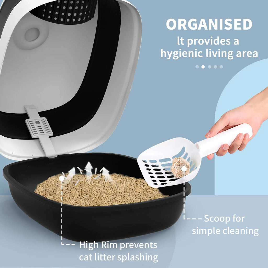 Covered Foldable Cat Litter Box with Lid detail view 4