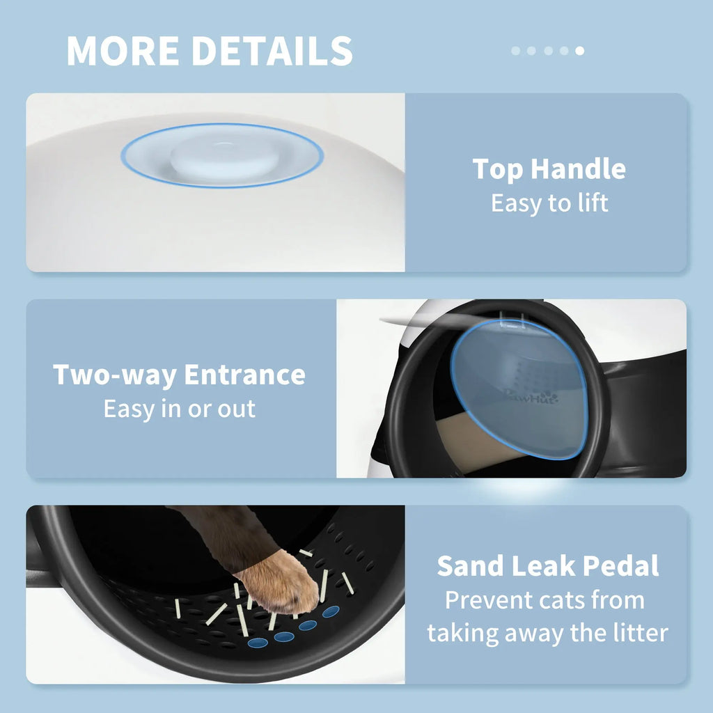 Covered Foldable Cat Litter Box with Lid detail view 5