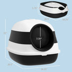 Covered Foldable Cat Litter Box with Lid detail view 7