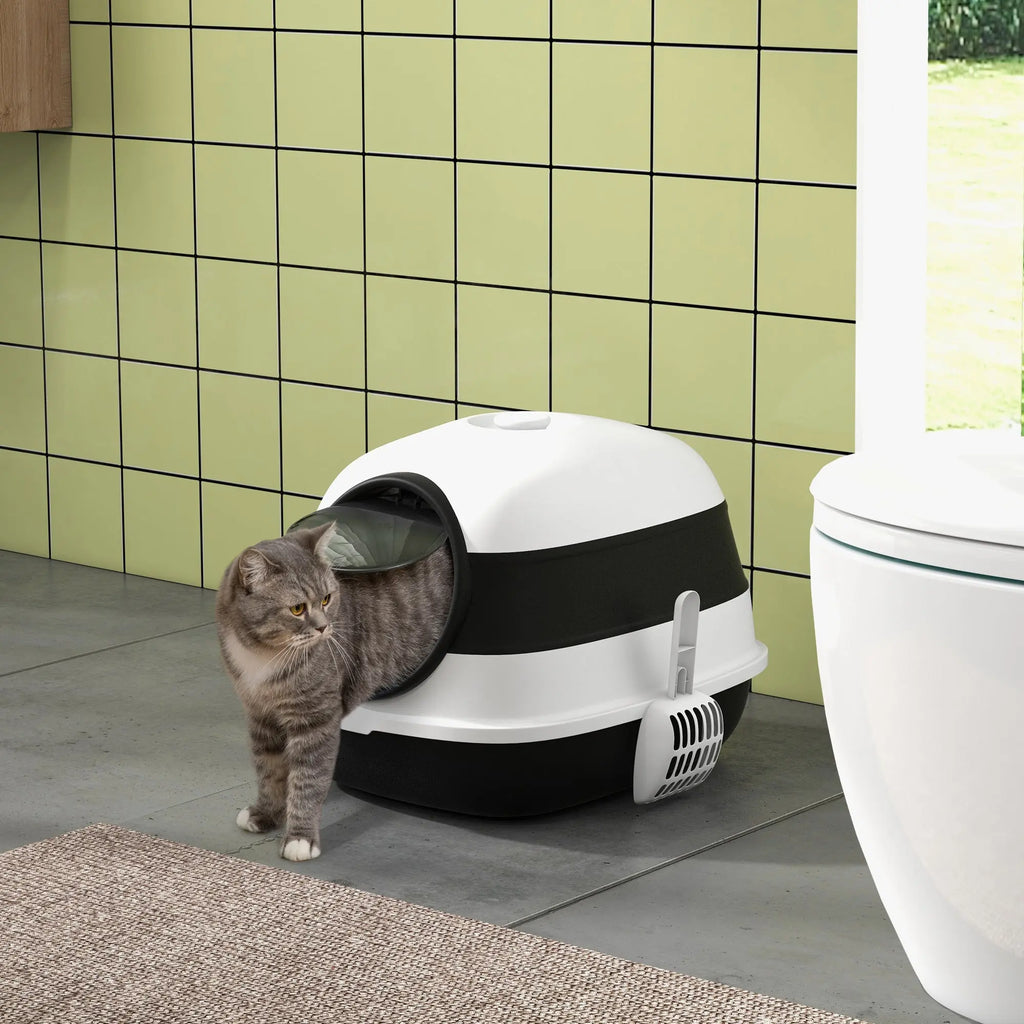 Covered Foldable Cat Litter Box with Lid detail view 8