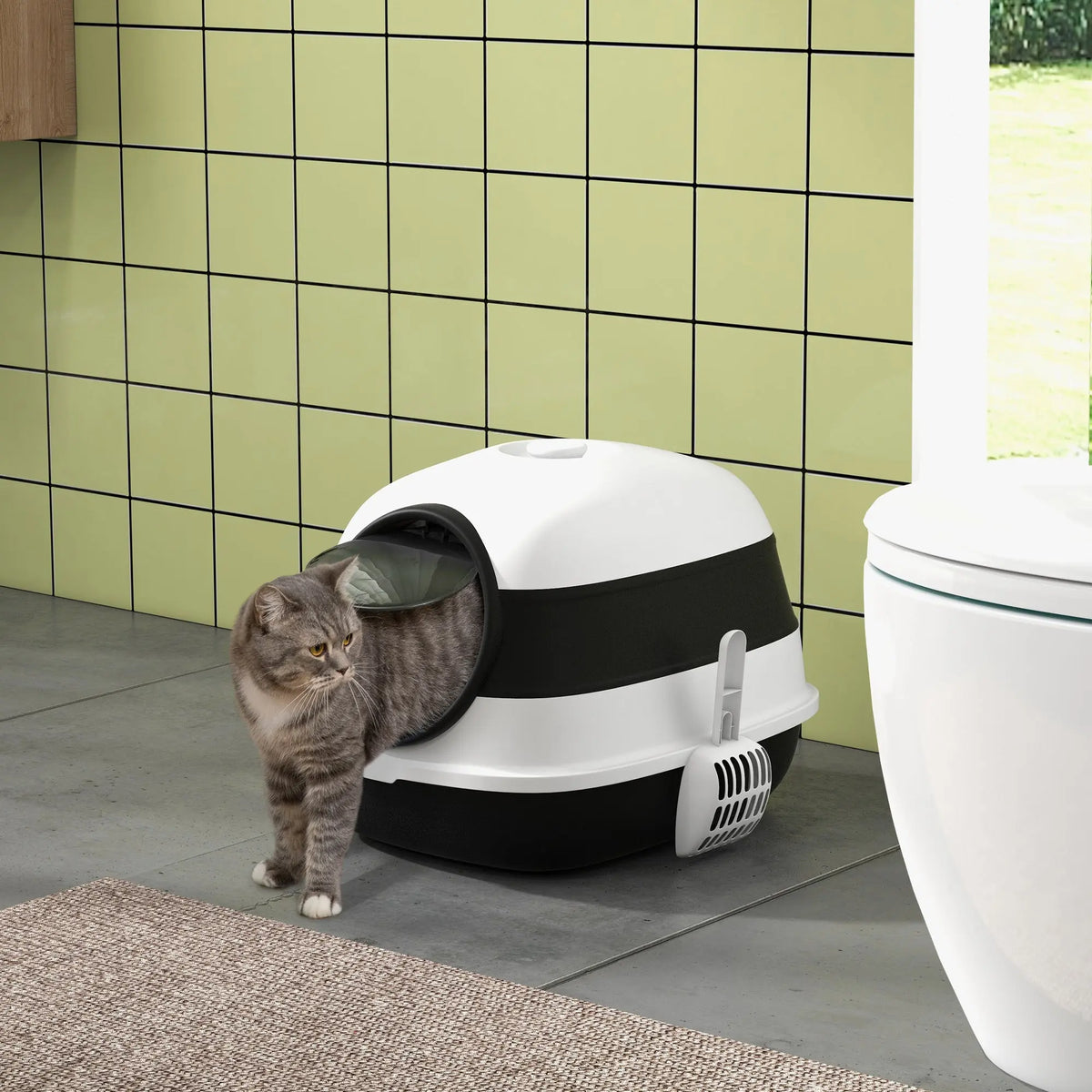 Covered Foldable Cat Litter Box with Lid detail view 8 Main image
