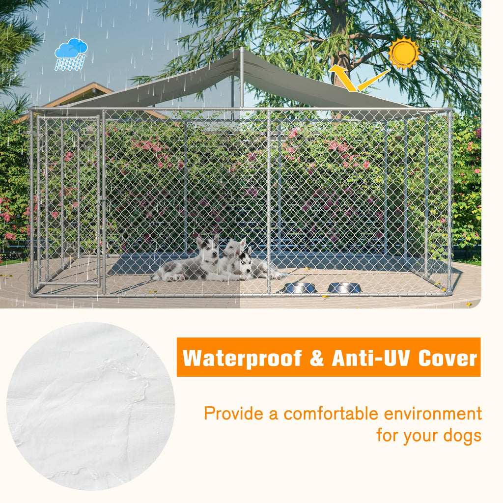 Outdoor Dog Kennel with Waterproof UV Cover detail view 5
