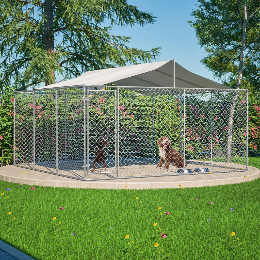 Outdoor Dog Kennel with Waterproof UV Cover detail view 8